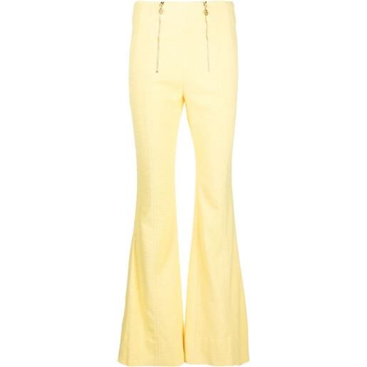 Patou pantaloni svasati con zip - giallo