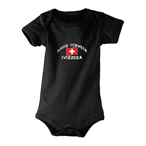 Supportershop svizzera body unisex bambino, neonato, suisse, nero, m