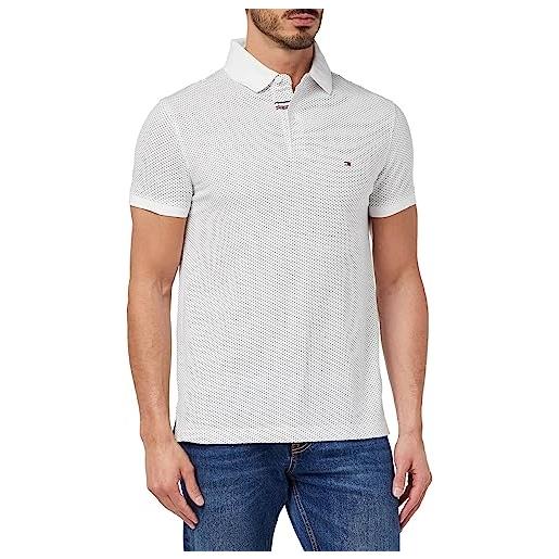 Tommy Hilfiger maglietta polo maniche corte uomo slim fit, bianco (white), 3xl