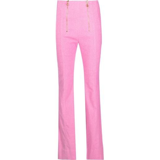 Patou pantaloni svasati con zip - rosa