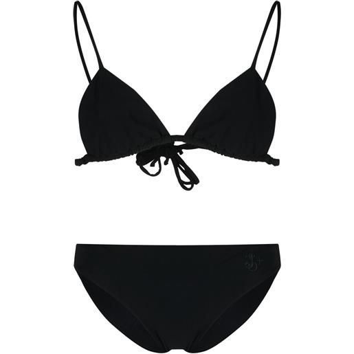 Jil Sander set bikini con ricamo - nero