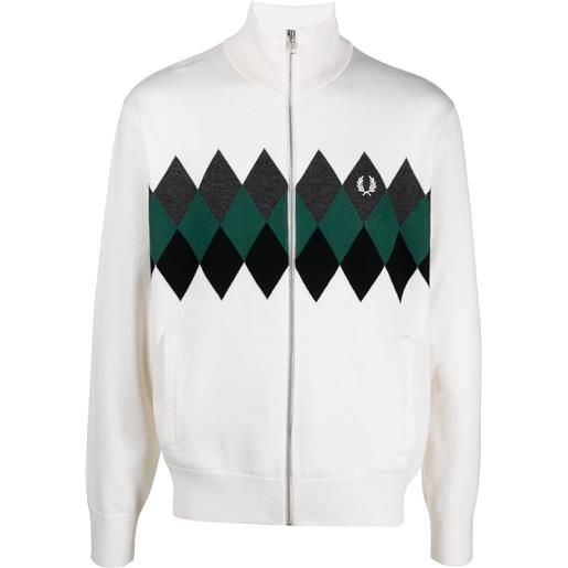 Fred Perry cardigan con zip - bianco