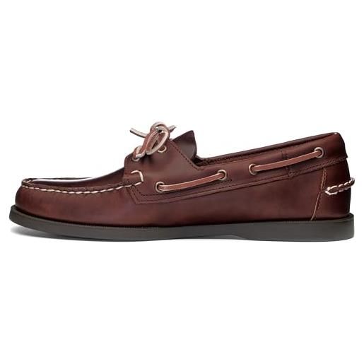 Sebago docksides portland waxed, scarpe da barca uomo, marrone (brown white 900), 41.5 eu