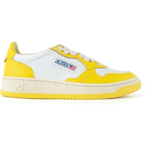 Autry sneakers pelle bicolore bianco e giallo