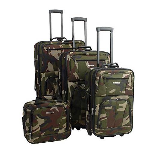 Rockland set di valigie da viaggio softside, mimetico, taglia unica, journey softside - set di valigie verticali