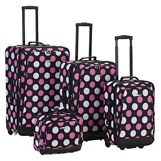 Rockland set di valigie dot 4 pezzi, punti mulpink, taglia unica, set bagagli stampato 4 pezzi