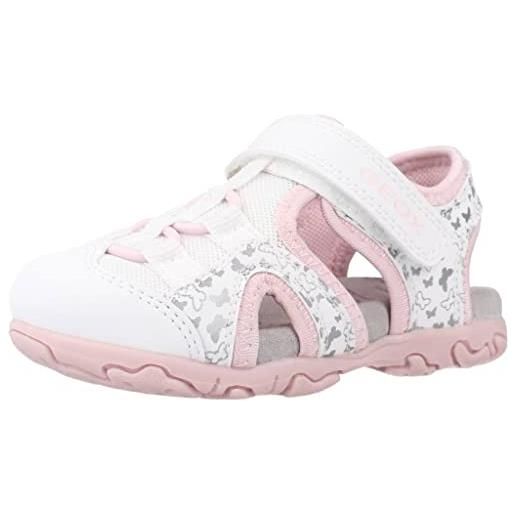 Geox b sandal flaffee gir, white/pink, 26 eu