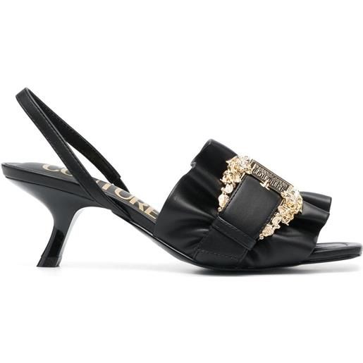 Versace Jeans Couture sandali con fibbia barocca - nero