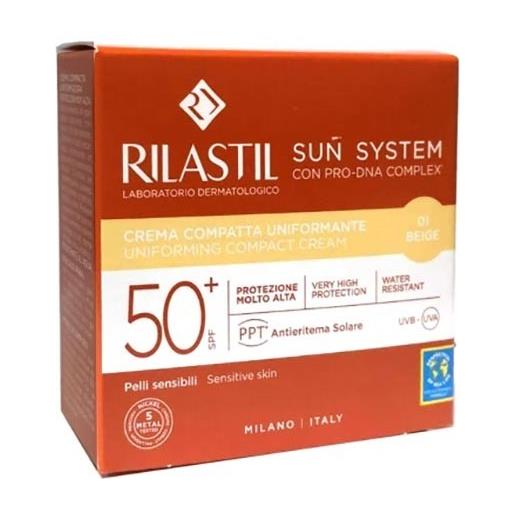 Rilastil sun system crema compatta uniformante spf50+ beige 10g