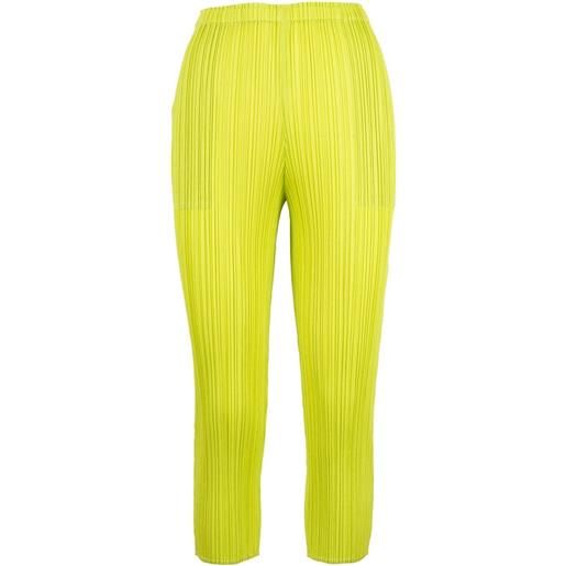 Pleats Please Issey Miyake pantaloni monthly colors december - giallo