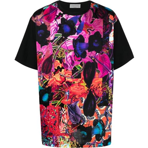 Yohji Yamamoto t-shirt con design patchwork - nero