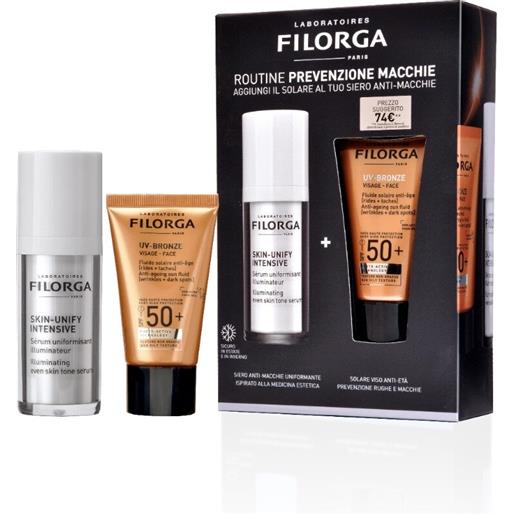 Laboratoires Filorga filorga cofanetto uv-bronze spf50+ 40ml + skin-unify intensive siero 30ml