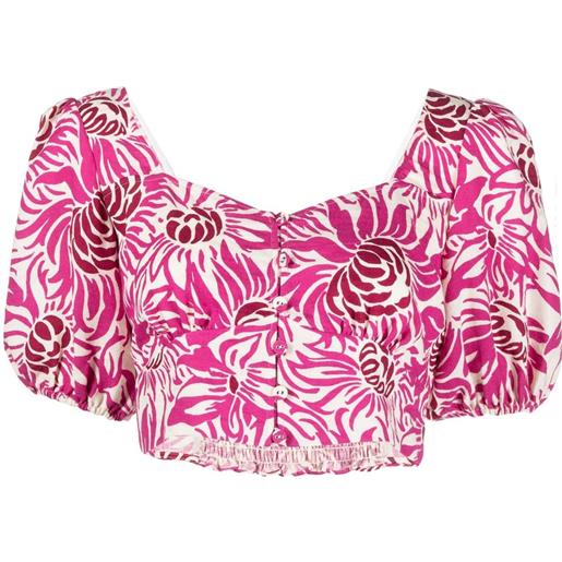 DVF Diane von Furstenberg top a fiori - rosa