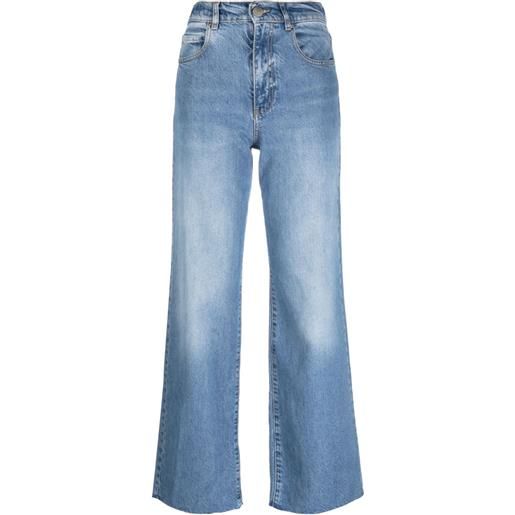 PINKO jeans a gamba ampia con effetto schiarito - blu