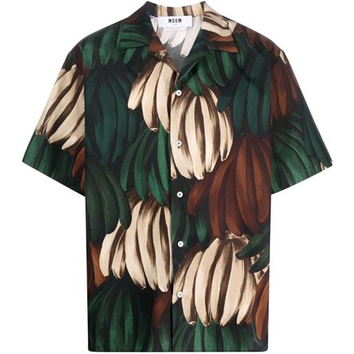 MSGM camicia con stampa banana - verde