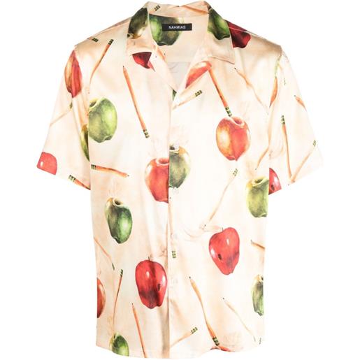 Nahmias apple-motif silk shirt - toni neutri