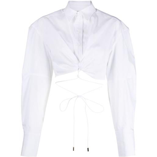 Jacquemus camicia crop la chemise plidao - bianco