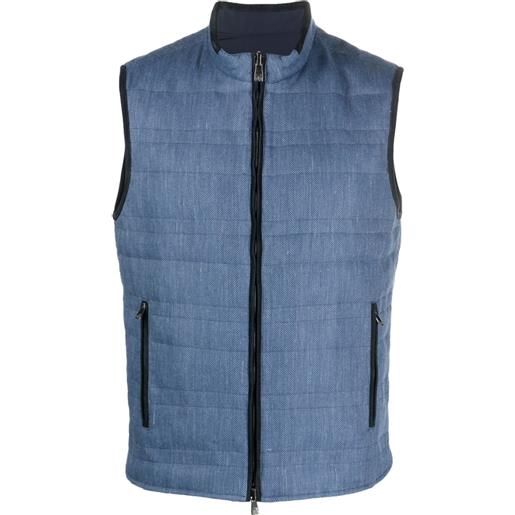 Corneliani gilet reversibile con zip - blu