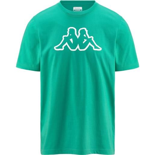 T-shirt maglia maglietta uomo kappa verde logo cromen cotone 303hz70-xea