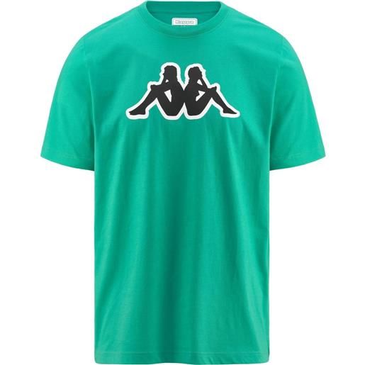 T-shirt maglia maglietta uomo kappa verde logo zobi cotone 303wek0-a1e