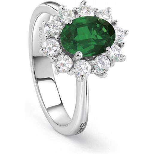Salvini anello love for color in oro bianco, smeraldo e diamanti