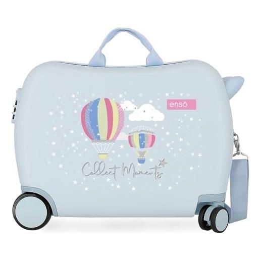 Enso collect moments, valigia per bambini 2 ruote multidirezionali ragazza, (cian), 50x38x20 cms