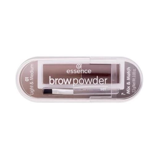 Essence brow powder set palette di ombretti per sopracciglia 2.3 g tonalità 01 light & medium