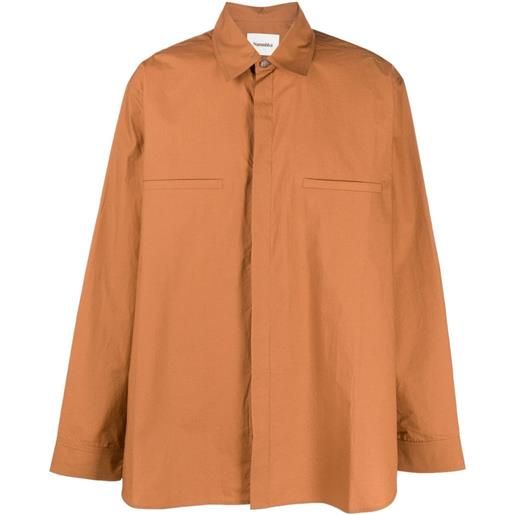 Nanushka damos cotton button-up shirt - arancione