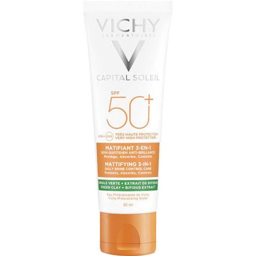 VICHY (L'Oreal Italia SpA) capital soleil trattamento opacizzante 3 in 1 spf 50+ - protezione solare molto alta - 50 ml