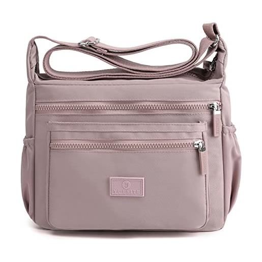 FANDARE Borsa Hobo da donna Borse a Tracolla Borsetta Ragazza Borse a Mano  Morbida Pelle Borse a Spalla Multifunzione Messenger Bag per Shopper  Viaggio Lavoro Scuola Sacchetto Rosa : : Moda