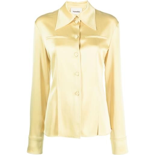 Nanushka camicia con collo oversize - giallo