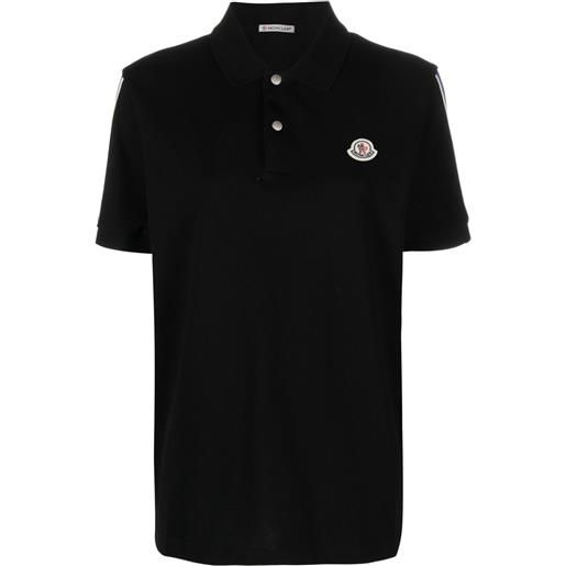 Moncler polo con applicazione logo - nero