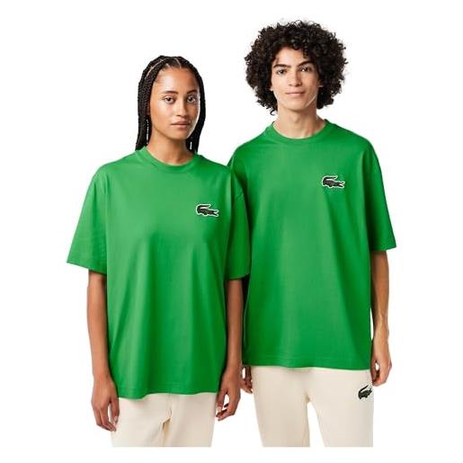 Lacoste th0062 t-shirt manica lunga sport, calathea, s unisex-adulto