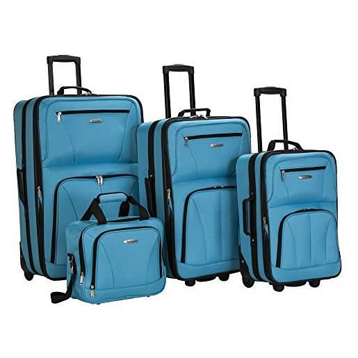 Rockland bagagli journey softside set verticale, turchese, taglia unica, set di 4 valigie