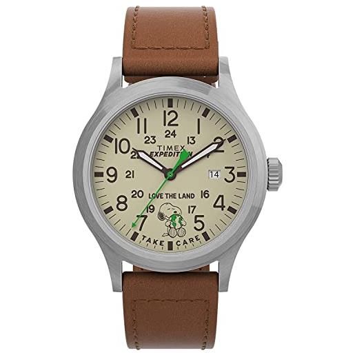 Timex orologio analogico al quarzo uomo con cinturino in pelle tw4b25000