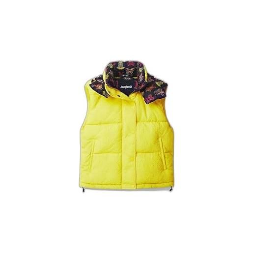 Desigual padded_lekran, 8000 amarillo fluor cappotto corto imbottito, yellow, xs da donna
