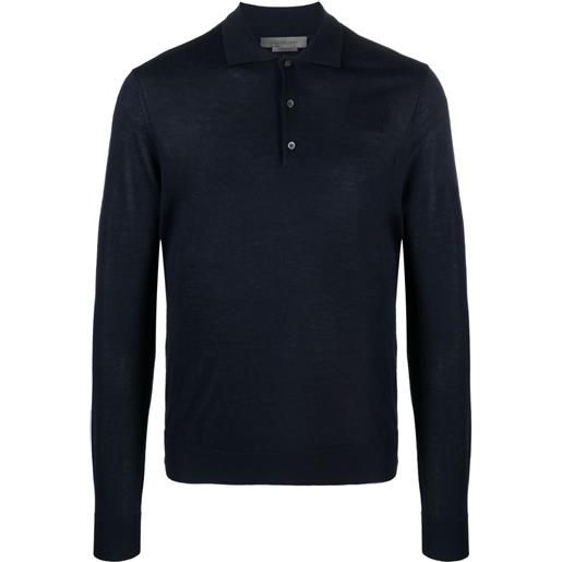 Corneliani polo a maniche lunghe - blu