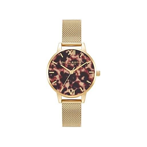 Olivia Burton orologio analogico al quarzo da donna con cinturino in acciaio inossidabile dorato - ob16lp10