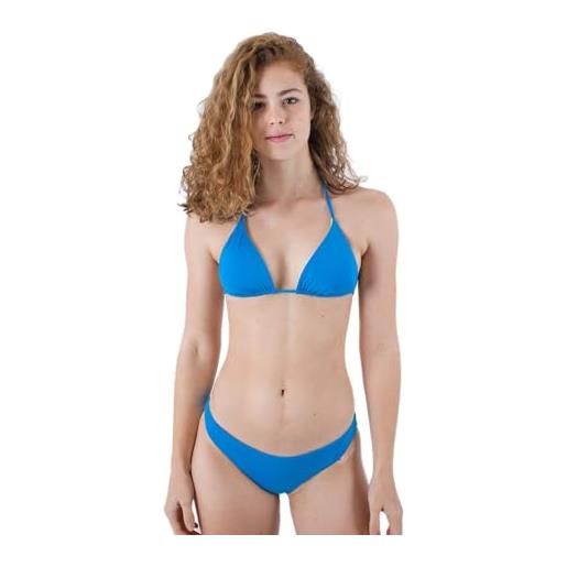 Hurley solid rvsb basic tri top bikini, blue beat/neon lime, s donna