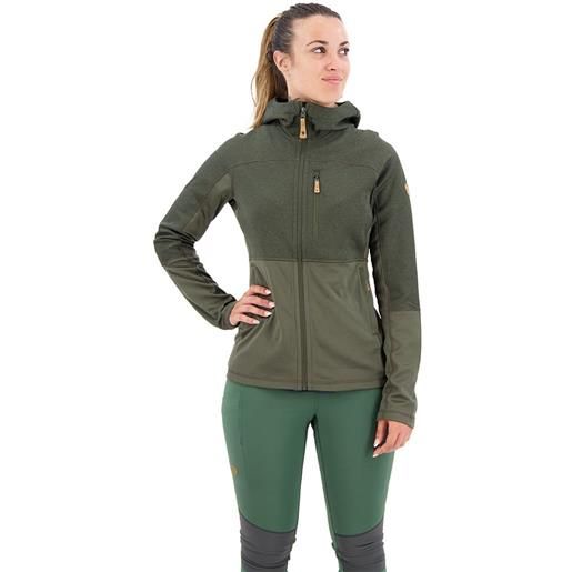 Fjällräven abisko trail hoodie fleece verde xs donna