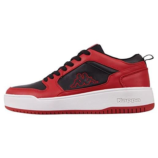 Kappa codice stile: 243326 lineup low pf, scarpe da ginnastica unisex-adulto, rosso nero, 40 eu