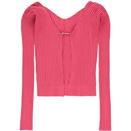 Jacquemus cardigan aperto a coste - pink
