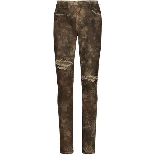 Dolce & Gabbana jeans destrutturati con effetto schiarito - grigio