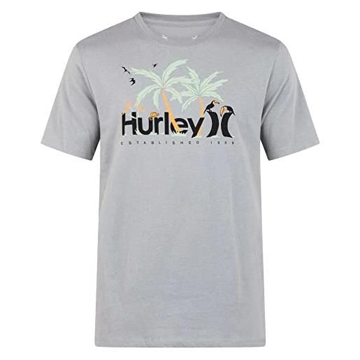 Hurley evd jungle s/s maglietta, particelle grigie, m uomo