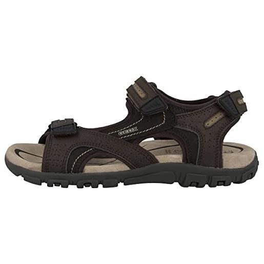 Geox uomo sandal strada d, sandali uomo, blu grigio navy dk grey, 43 eu