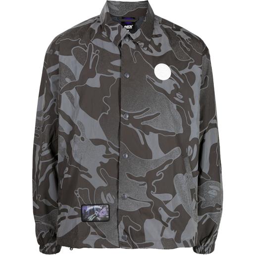 AAPE BY *A BATHING APE® giacca-camicia con stampa - grigio