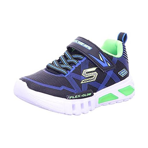 Skechers flex-glow, scarpe da ginnastica bambini e ragazzi, nero black blue lime bblm, 28.5 eu