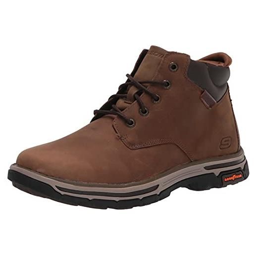 Skechers segmento 2.0 brogden, scarpe chukka uomo, pelle nera, 42.5 eu