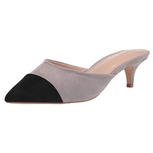 The Drop paulina, mules bicolore, a punta da donna, naturale/nero, 41 eu