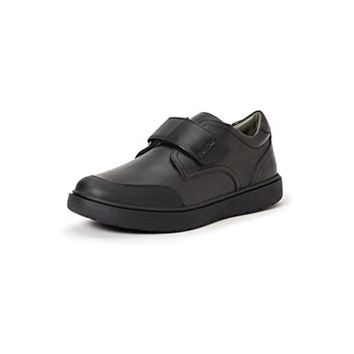 Geox j riddock boy i scarpa uniforme scolastica bambino, nero (black), 39 eu